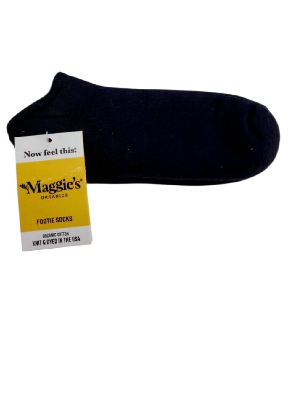 Maggie's Organic Black Footie Socks.  Medium